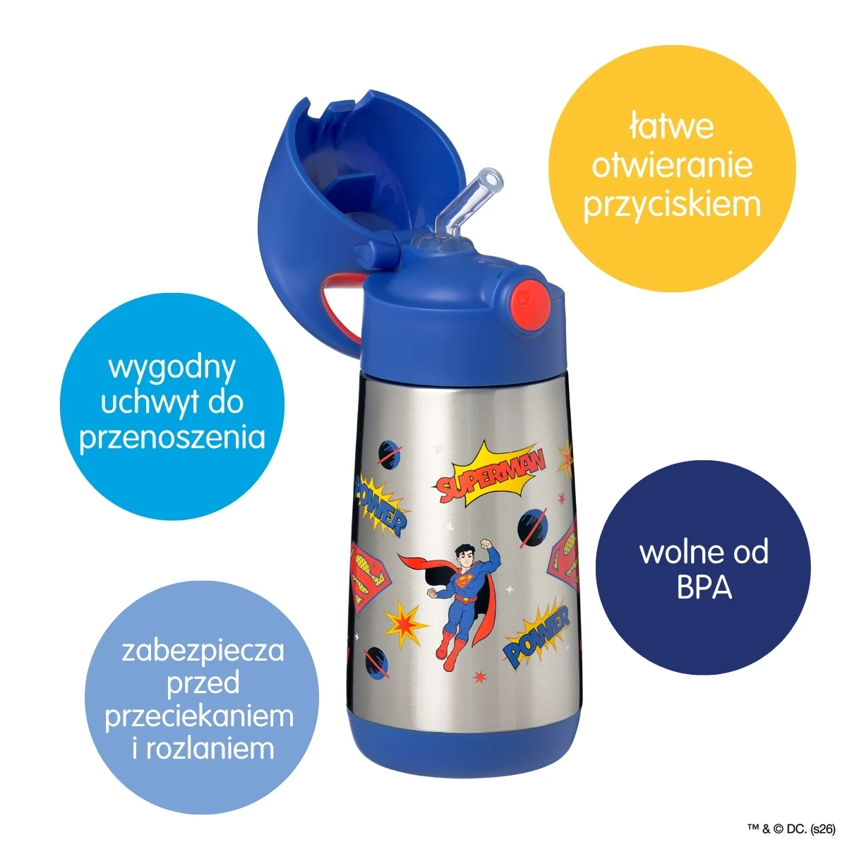 B.BOX Superman by Bidon termiczny 350 ml | Pan Piksel