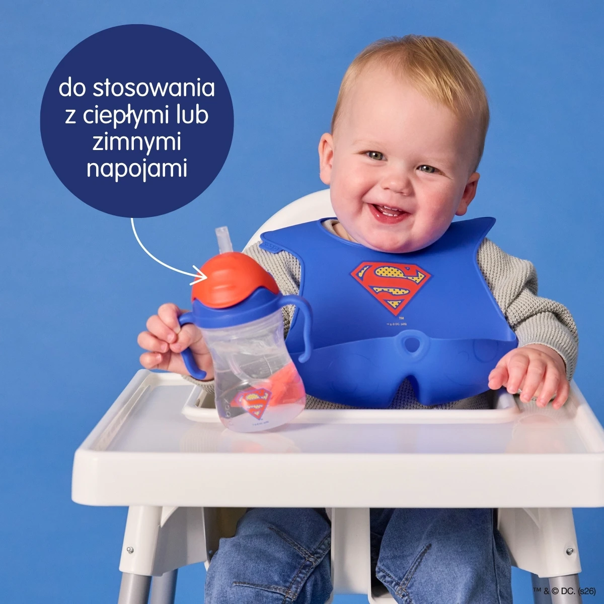 B.BOX Superman by Bidon ze słomką 240 ml | Pan Piksel