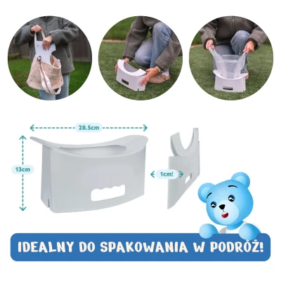 POTETTE Nocnik turystyczny składany EasyGo jasnoszary | Pan Piksel