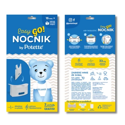 POTETTE Nocnik turystyczny składany EasyGo jasnoszary | Pan Piksel
