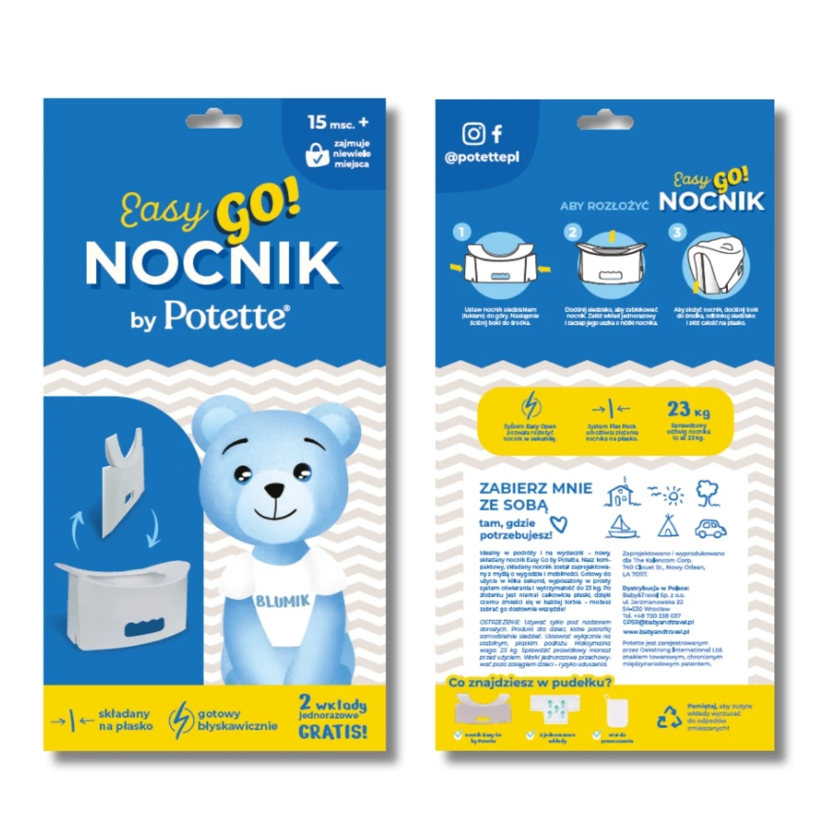 Nocnik turystyczny EasyGo Potette | Pan Piksel