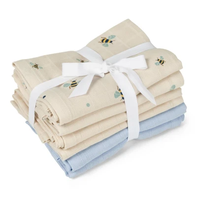 VANILLA COPENHAGEN Muślinowe pieluszki 6 pack 70x70 cm Honeybee | Pan Piksel