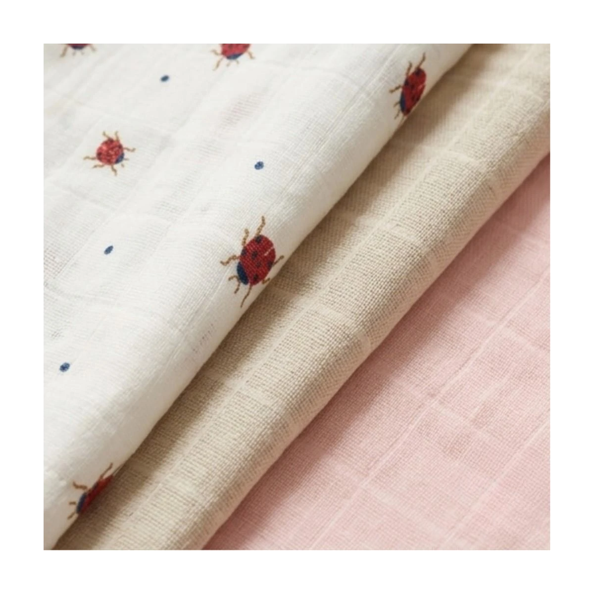 VANILLA COPENHAGEN Muślinowe pieluszki 6 pack 70x70 cm Ladybug | Pan Piksel