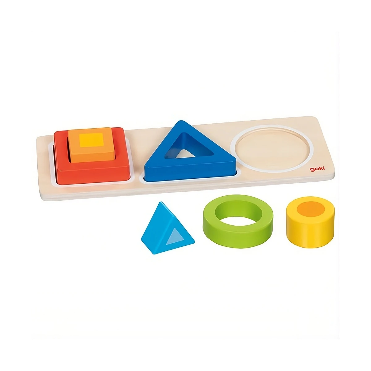 GOKI Tablica do sortowania z figurami geometrycznymi Geo Blocks | Pan Piksel