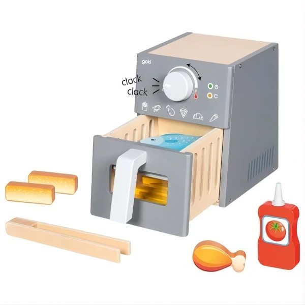 GOKI Drewniany Airfryer z akcesoriami do zabawy | Pan Piksel