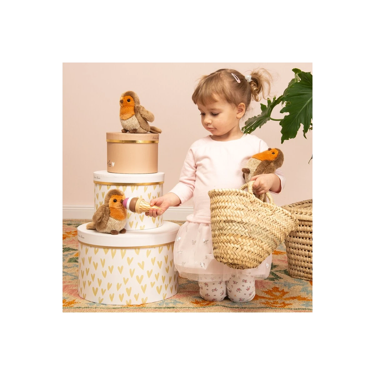 TEDDY HERMANN Maskotka Rudzik 15 cm | Pan Piksel