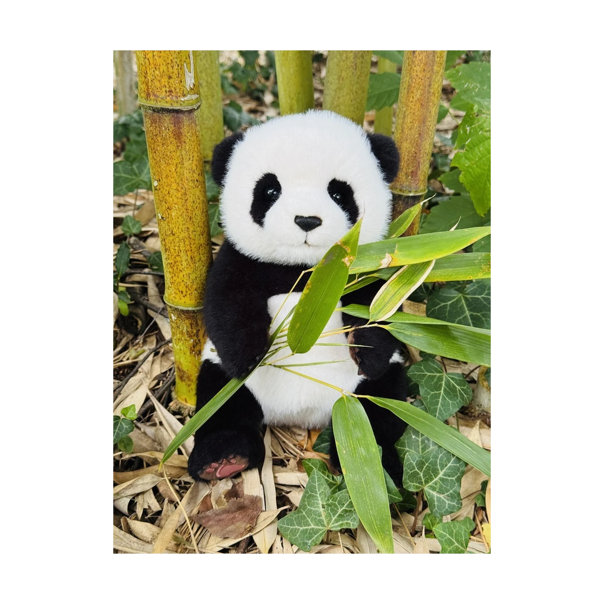 TEDDY HERMANN Maskotka Miś Pluszowy Panda siedząca 28 cm | Pan Piksel