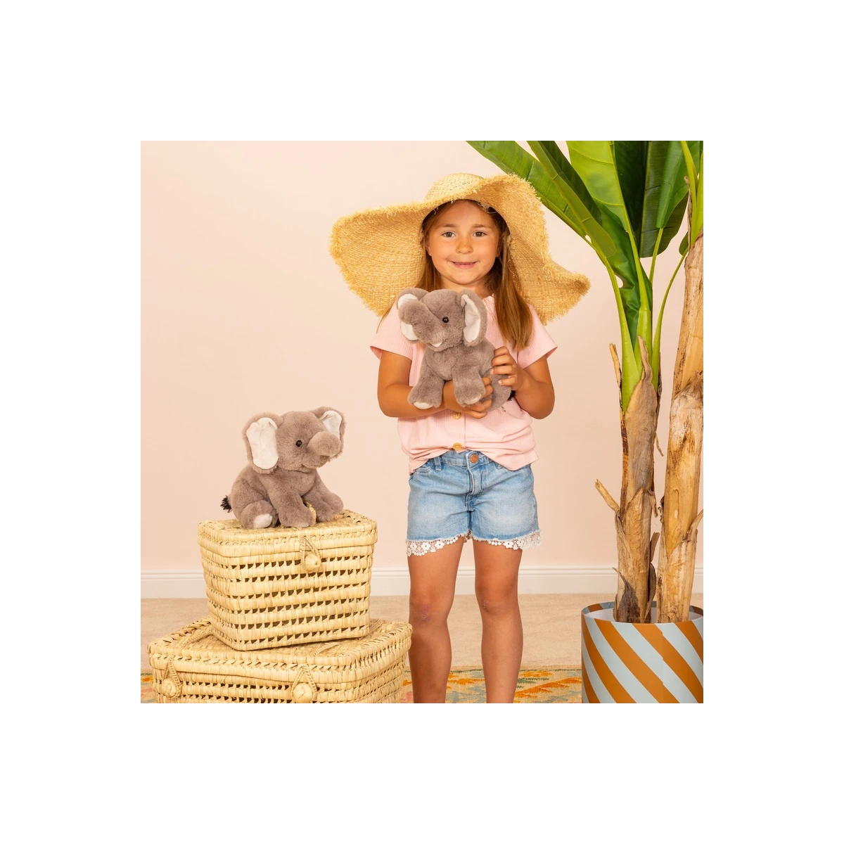 TEDDY HERMANN Maskotka Słonik siedzący 25 cm | Pan Piksel