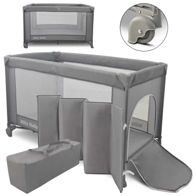 Milly Mally Łóżeczko turystyczne Mirage Grey | Pan Piksel