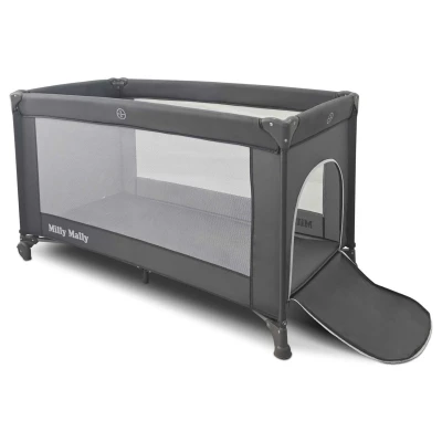 Milly Mally Łóżeczko turystyczne Mirage Dark Grey | Pan Piksel