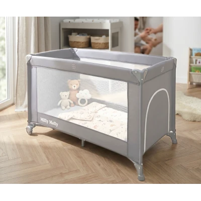 Milly Mally Łóżeczko turystyczne Mirage Grey | Pan Piksel