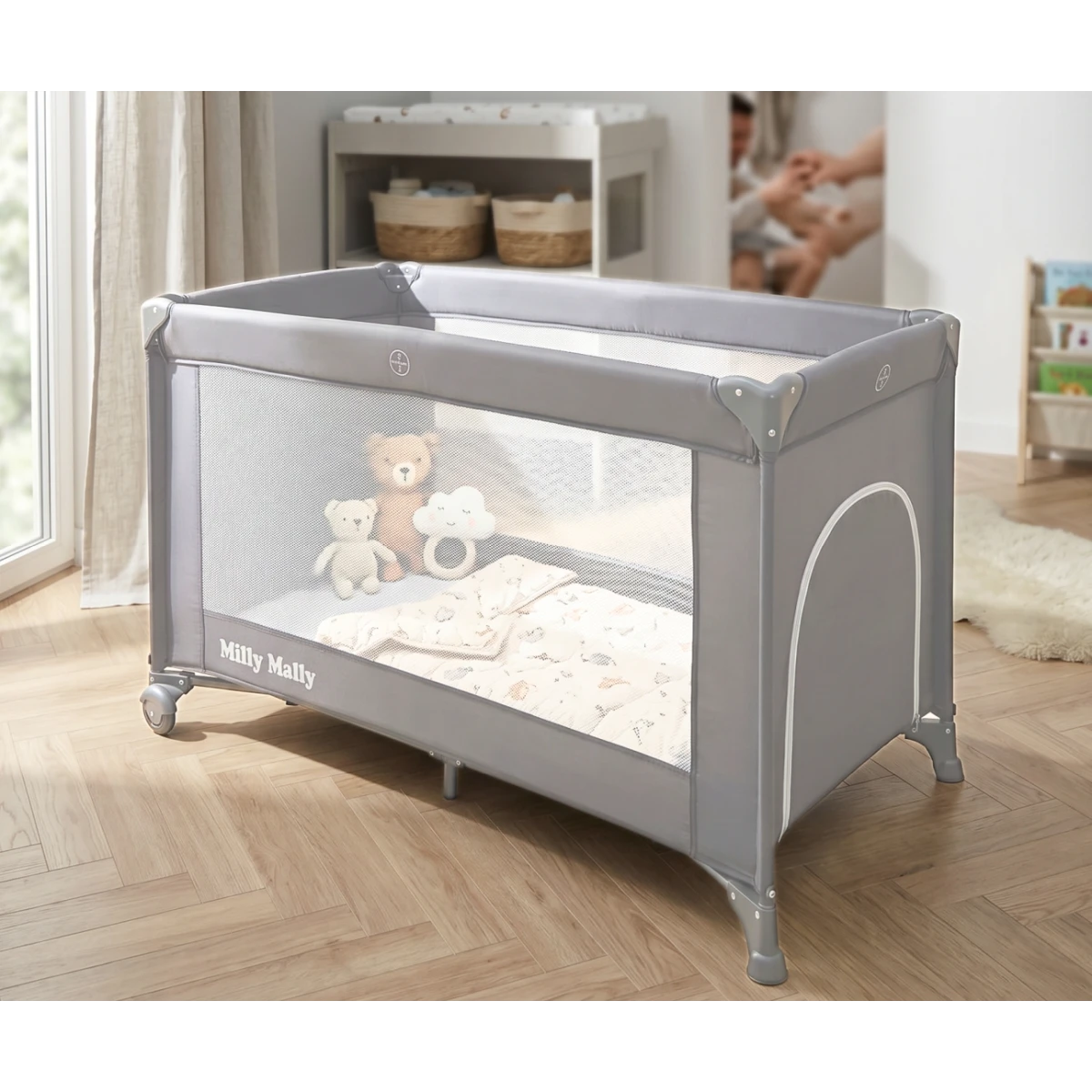 Milly Mally Łóżeczko turystyczne Mirage Grey | Pan Piksel
