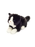 TEDDY HERMANN Kot Czarno-biały wiotki 30 cm maskotka dla dzieci | Pan Piksel