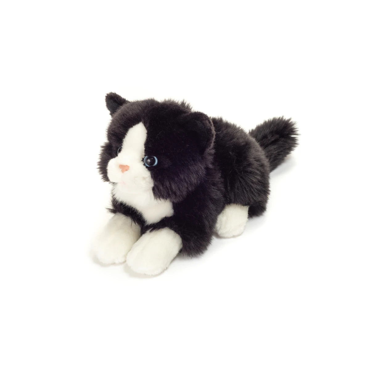 TEDDY HERMANN Kot Czarno-biały wiotki 30 cm maskotka dla dzieci | Pan Piksel