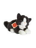 TEDDY HERMANN Kot Czarno-biały wiotki 30 cm maskotka dla dzieci | Pan Piksel