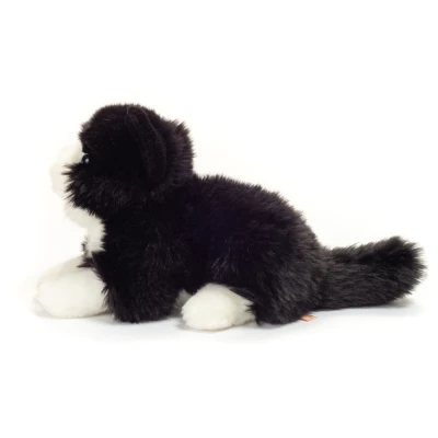 TEDDY HERMANN Kot Czarno-biały wiotki 30 cm maskotka dla dzieci | Pan Piksel
