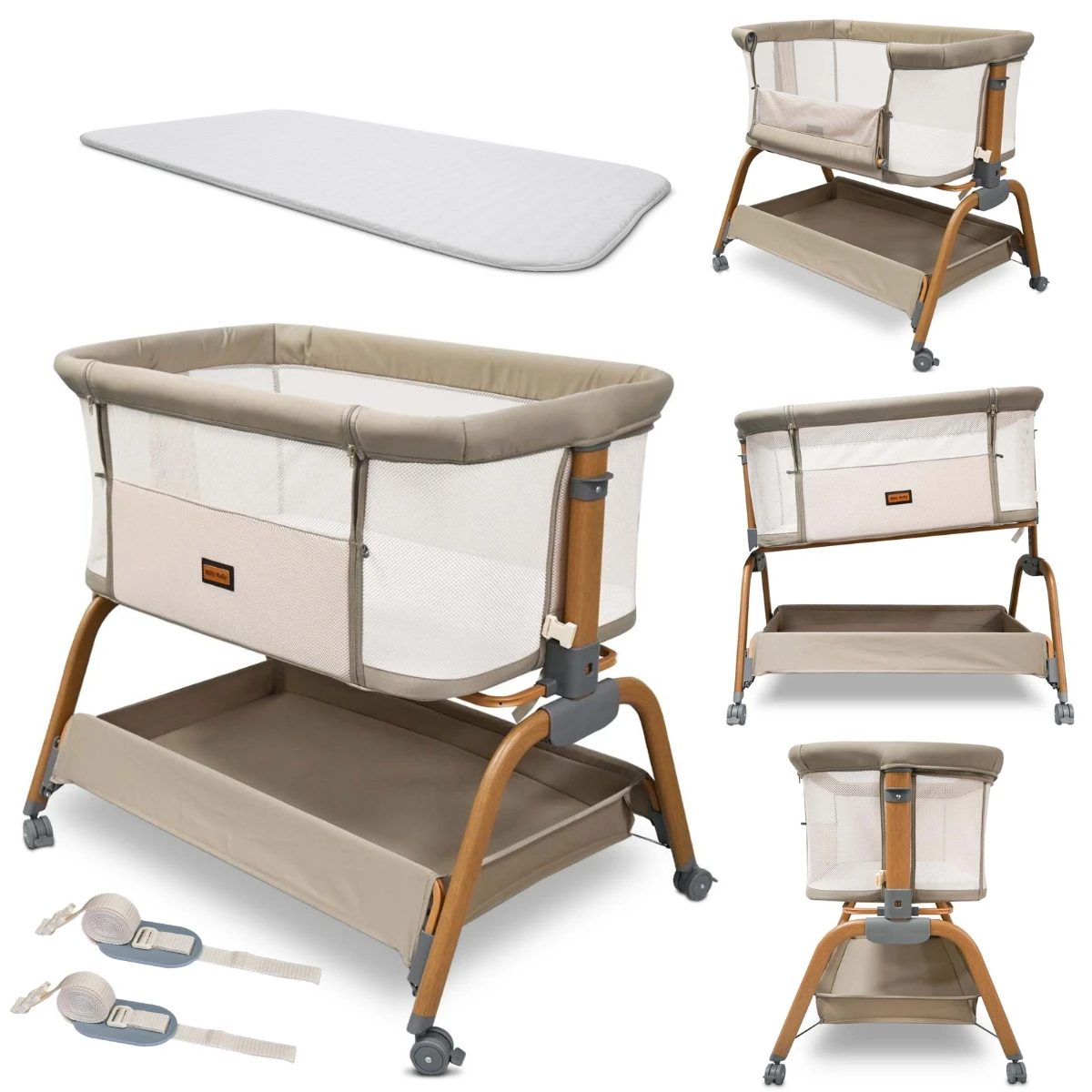 Łóżeczko dostawne Nino Beige Milly Mally | Pan Piksel