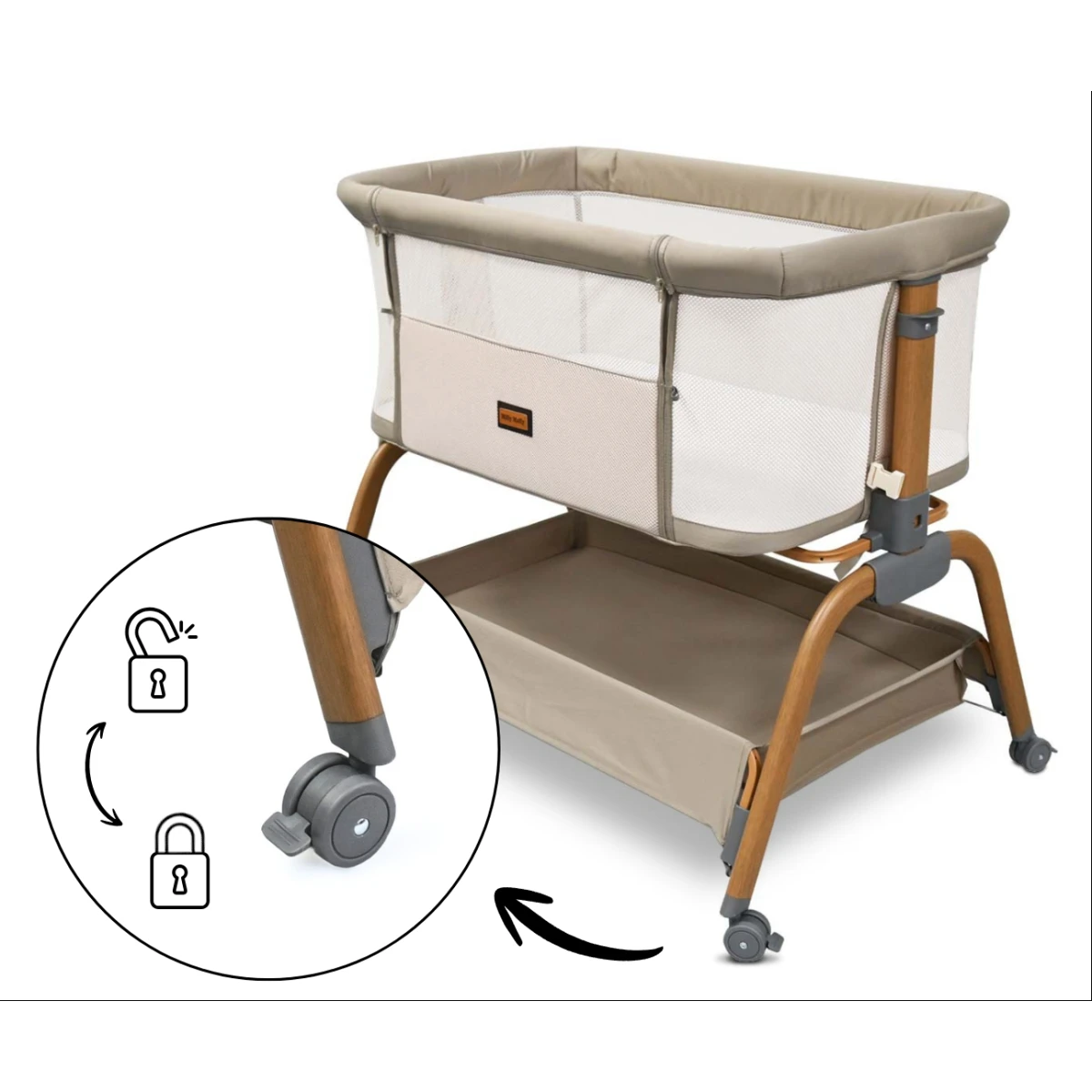 Łóżeczko dostawne Nino Beige Milly Mally | Pan Piksel
