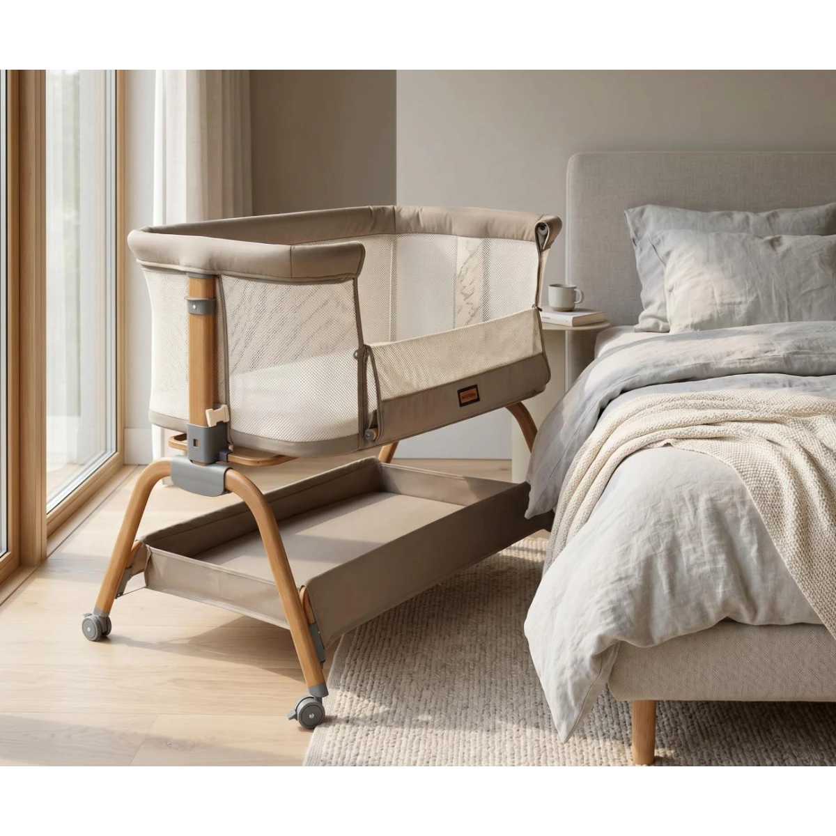 Łóżeczko dostawne Nino Beige Milly Mally | Pan Piksel