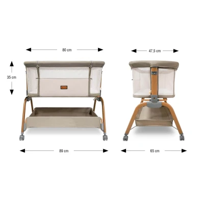 Milly Mally Łóżeczko Dostawne Nino Beige | Pan Piksel