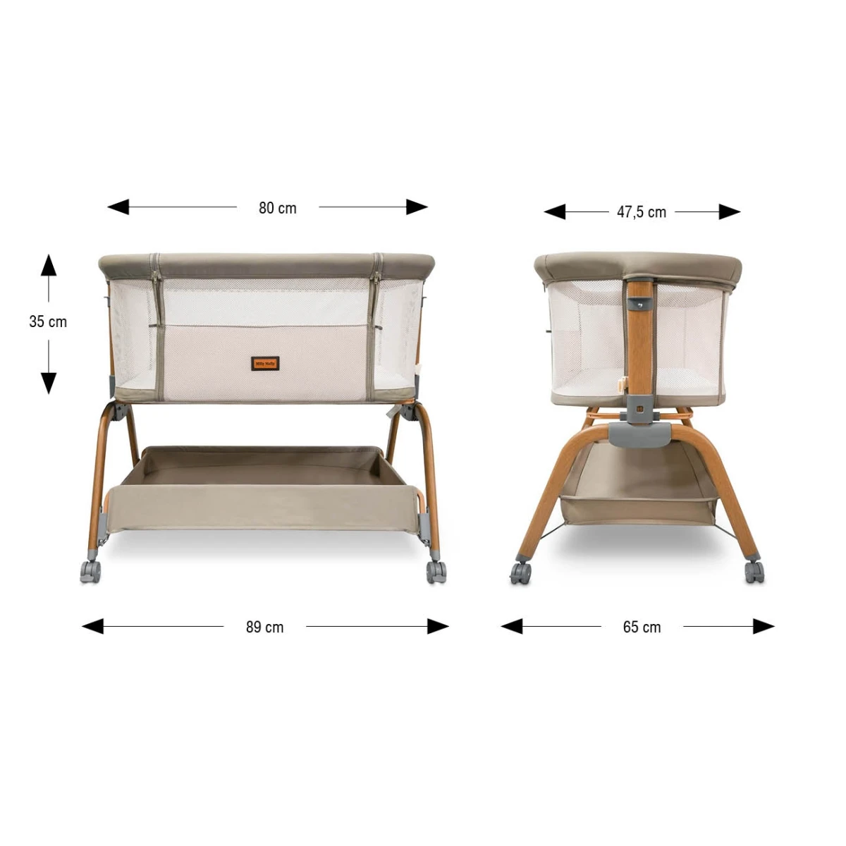 Łóżeczko dostawne Nino Beige Milly Mally | Pan Piksel