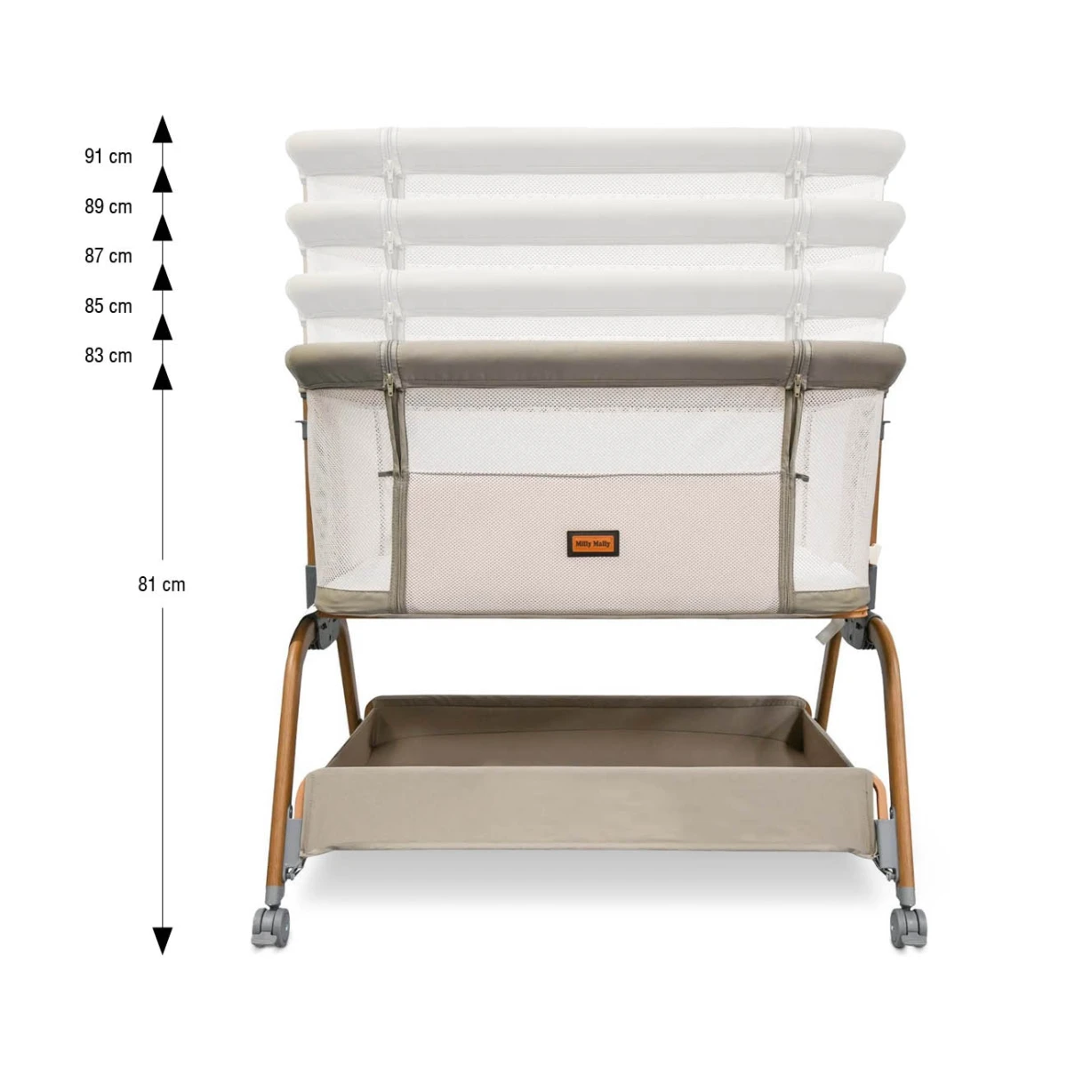 Łóżeczko dostawne Nino Beige Milly Mally | Pan Piksel