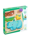 DJECO Drewniane puzzle DZIKIE ZWIERZĄTKA | Pan Piksel
