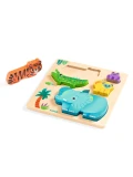 DJECO Drewniane puzzle DZIKIE ZWIERZĄTKA | Pan Piksel