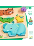 DJECO Drewniane puzzle DZIKIE ZWIERZĄTKA | Pan Piksel