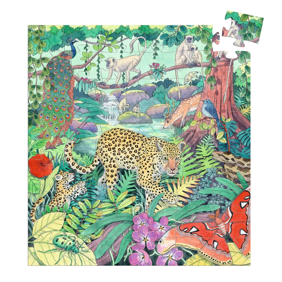 DJECO Puzzle tekturowe DŻUNGLA 54 elem. | Pan Piksel