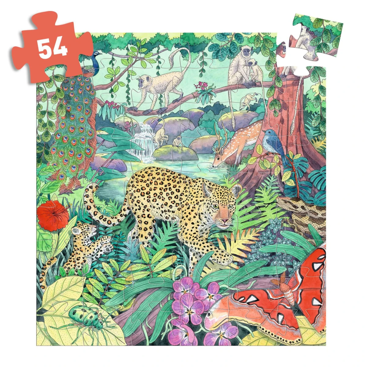 DJECO Puzzle tekturowe DŻUNGLA 54 elem. | Pan Piksel
