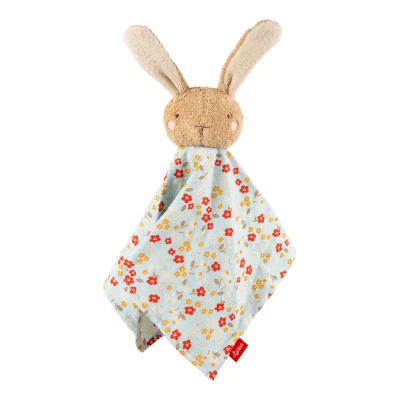 SIGIKID Pierwsza przytulanka komforter bawełniany Króliczek niebieski 32 cm | Pan Piksel
