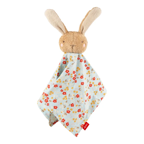 SIGIKID Pierwsza przytulanka komforter bawełniany Króliczek niebieski 32 cm | Pan Piksel