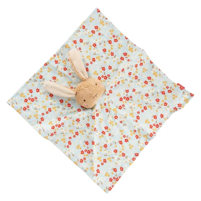 SIGIKID Pierwsza przytulanka komforter bawełniany Króliczek niebieski 32 cm | Pan Piksel