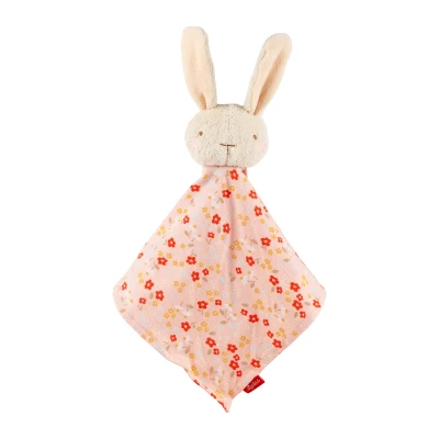 SIGIKID Pierwsza przytulanka komforter bawełniany Króliczek różowy 32 cm | Pan Piksel