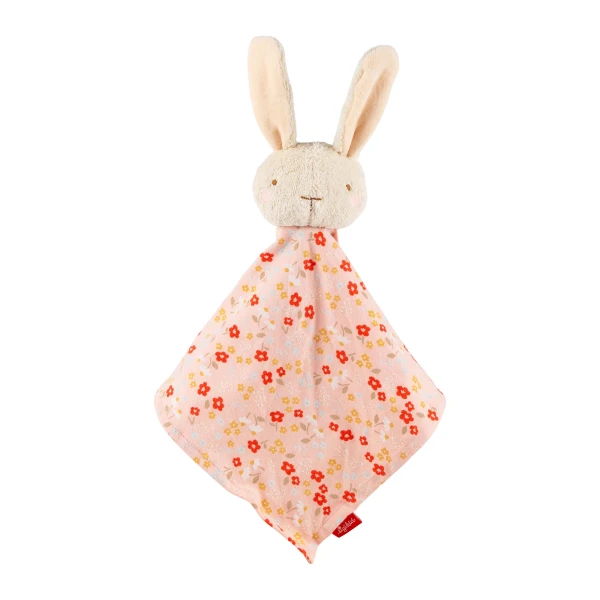 SIGIKID Pierwsza przytulanka komforter bawełniany Króliczek różowy 32 cm | Pan Piksel