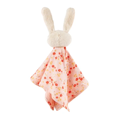 SIGIKID Pierwsza przytulanka komforter bawełniany Króliczek różowy 32 cm | Pan Piksel