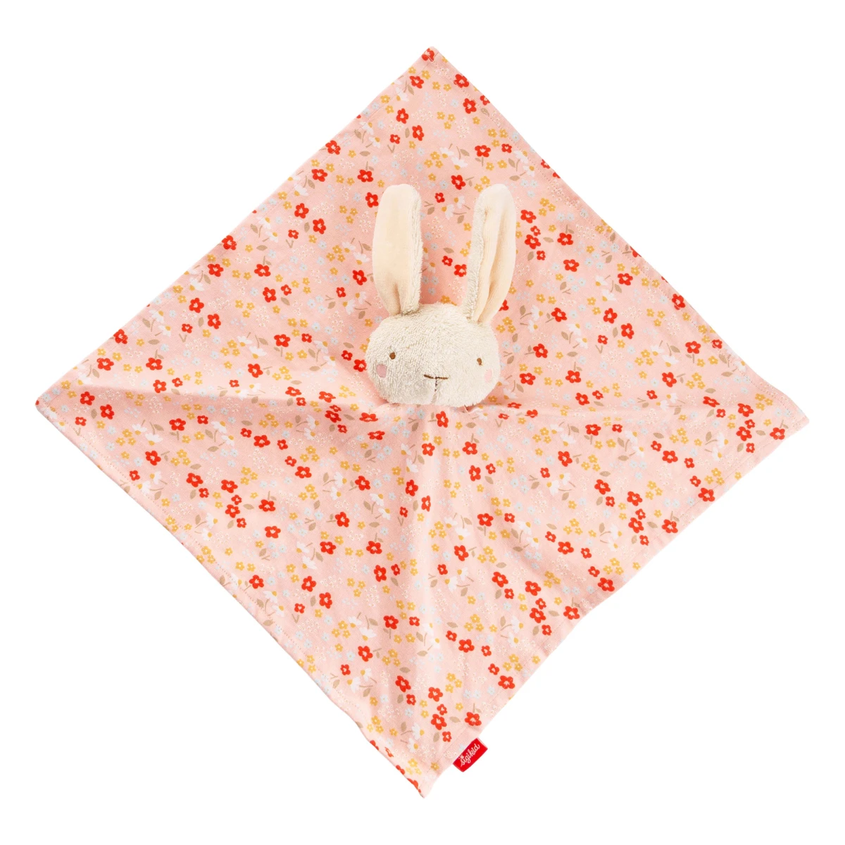 SIGIKID Pierwsza przytulanka komforter bawełniany Króliczek różowy 32 cm | Pan Piksel