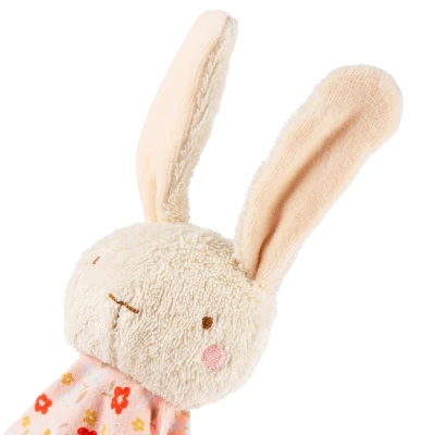 SIGIKID Pierwsza przytulanka komforter bawełniany Króliczek różowy 32 cm | Pan Piksel