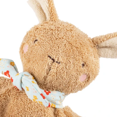 SIGIKID Pierwsza przytulanka komforter bawełniany Króliczek brązowy kocyk 25cm | Pan Piksel
