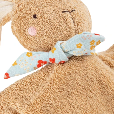 SIGIKID Pierwsza przytulanka komforter bawełniany Króliczek brązowy kocyk 25cm | Pan Piksel