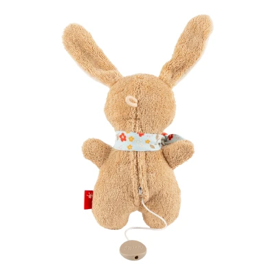 SIGIKID Pierwsza przytulanka z pozytywką bawełniany Króliczek brązowy 19 cm | Pan Piksel