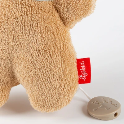 SIGIKID Pierwsza przytulanka z pozytywką bawełniany Króliczek brązowy 19 cm | Pan Piksel