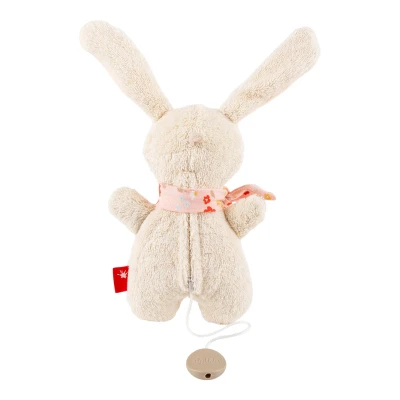 SIGIKID Pierwsza przytulanka z pozytywką bawełniany Króliczek écru 19 cm | Pan Piksel
