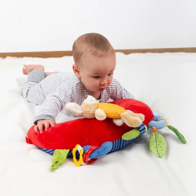 SIGIKID Poduszka do leżenia na brzuszku 37cm zabawka ruchowa grzechotka | Pan Piksel