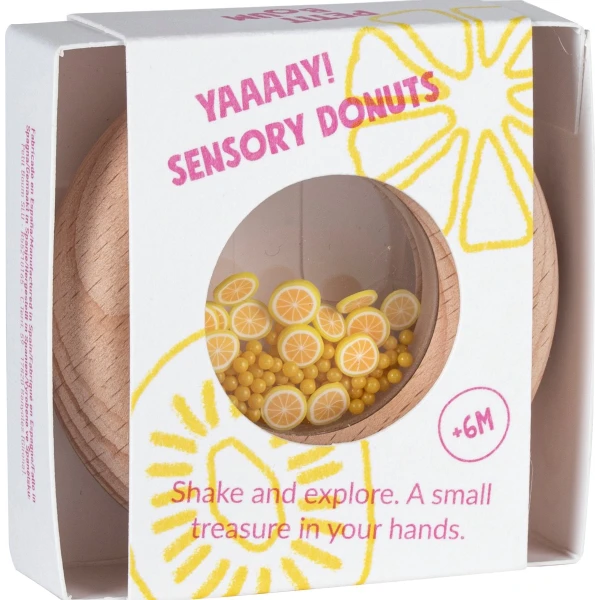 Petit Boum Drewniana grzechotka sensoryczna Cytryna | Pan Piksel