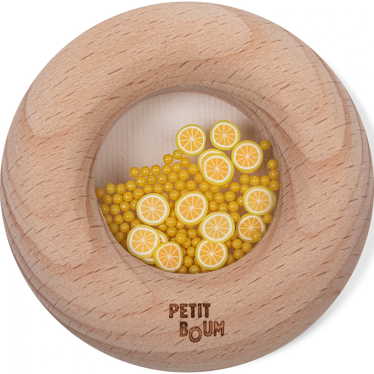 Petit Boum Drewniana grzechotka sensoryczna Cytryna | Pan Piksel