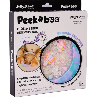 JELLYSTONE DESIGNS Jellystone Sensoryczny dysk z figurkami A-Ku-Ku! Peekaboo motyw Jednorożec | Pan Piksel