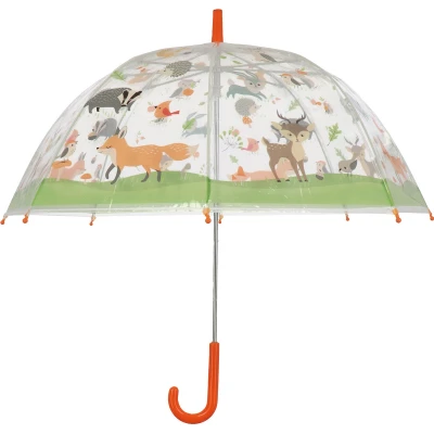ESSCHERT DESIGN Przezroczysty parasol dziecięcy – Leśne Zwierzęta 3+ | Pan Piksel
