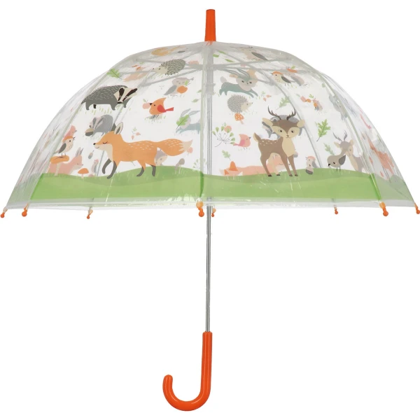 ESSCHERT DESIGN Przezroczysty parasol dziecięcy – Leśne Zwierzęta 3+ | Pan Piksel